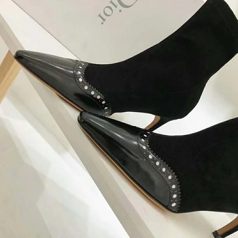 Dior Spectadior Ankle Boot in Stretch Suede Calfskin 65mm Heel for Women in Black Dior Spectadior Ankle Boot in Stretch Suede Calfskin 65mm Heel for Women in Black