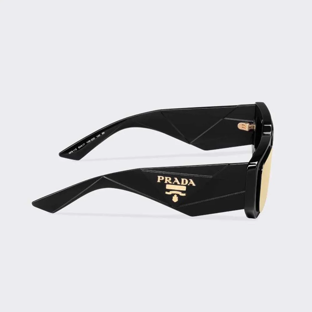 Prada Symbole Sunglasses with Traditional Prada Triangle Logo for Women in Black Prada Symbole Sunglasses with Traditional Prada Triangle Logo for Women in Black