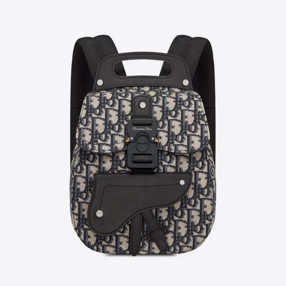 Dior Mini Saddle Backpack Dior Oblique Jacquard for Men in White Dior Mini Saddle Backpack Dior Oblique Jacquard for Men in White