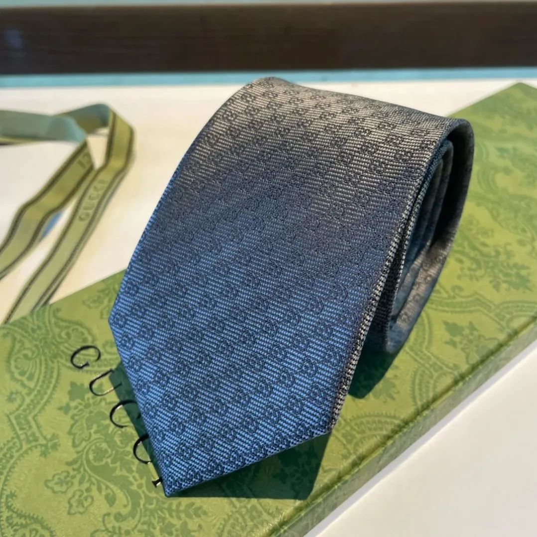Gucci Monogram Interlocking G Jacquard Dark Grey Tie