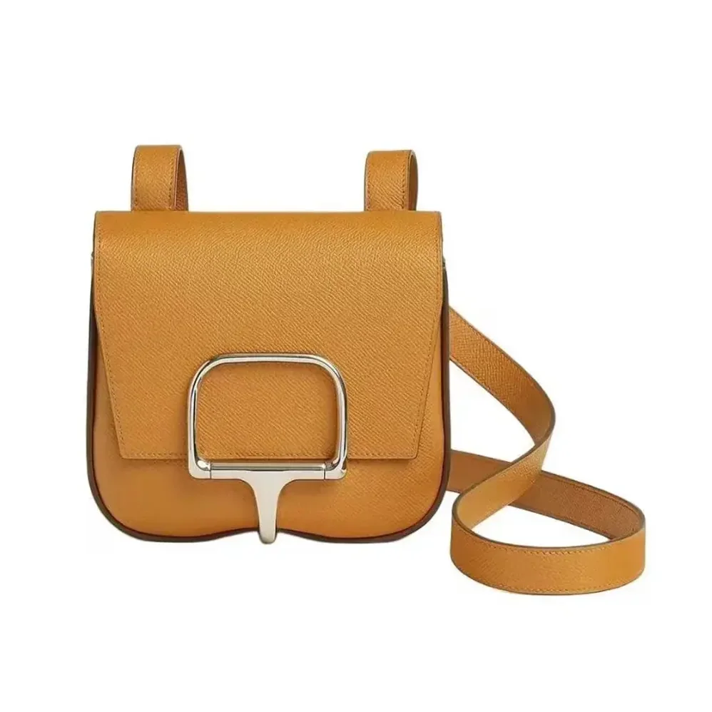 Hermes Della Cavalleria Mini Bag Epsom Leather for Women in Brown/Silver