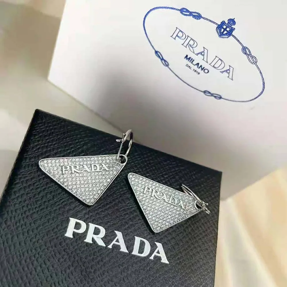 Prada Crystal Logo Jewels Left Earring for Women Prada Crystal Logo Jewels Left Earring for Women