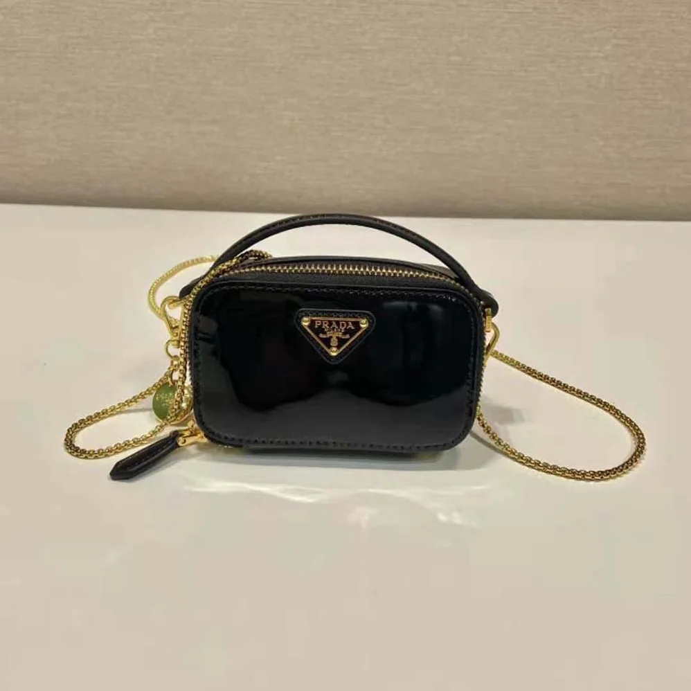Prada Patent Leather Mini-pouch for Women in Black
