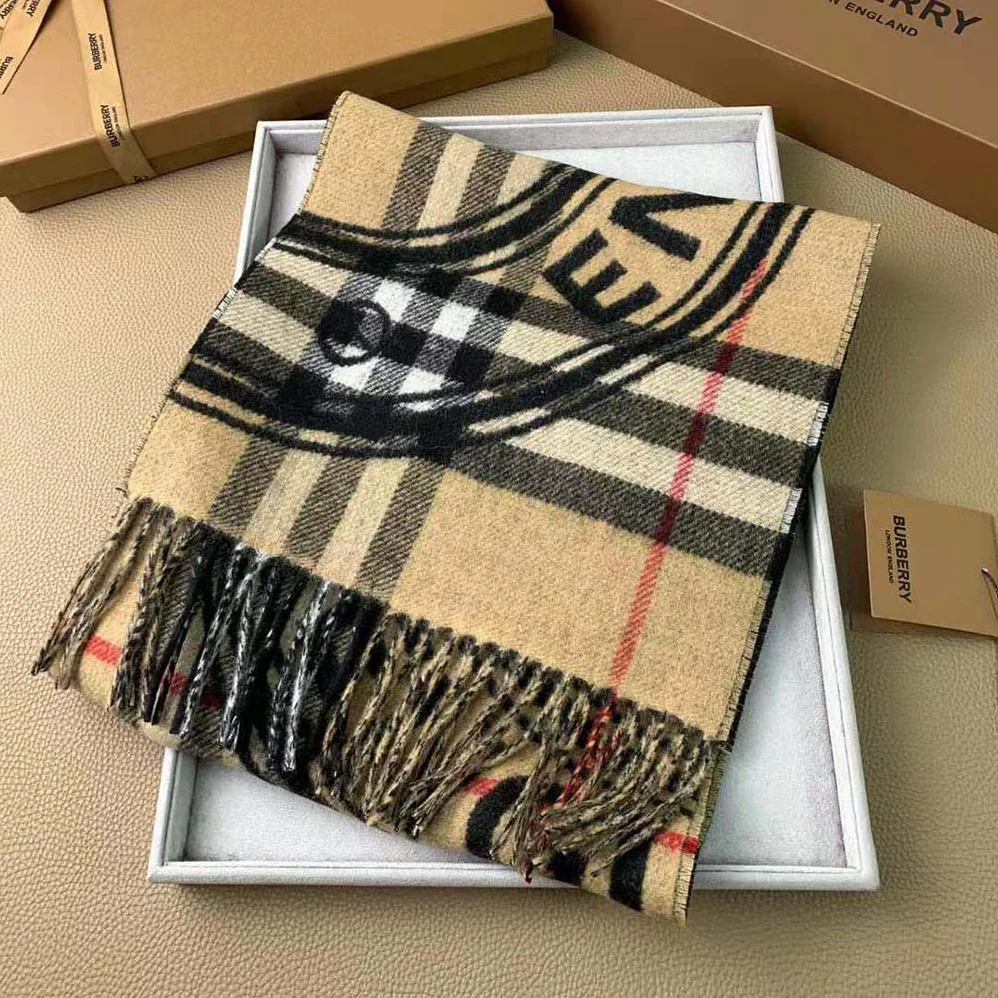 Burberry Montage Print Cashmere Scarf for Women in Black