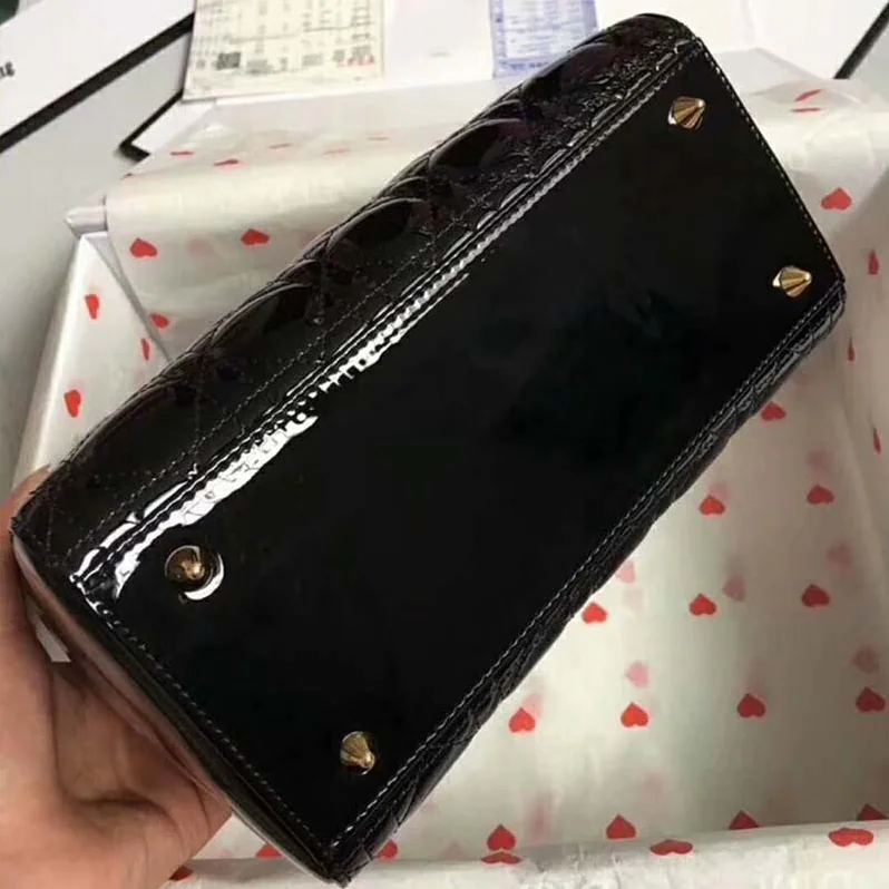 Dior Lady Dior Bag in Bright Patent Calfskin in Black Dior Lady Dior Bag in Bright Patent Calfskin in Black