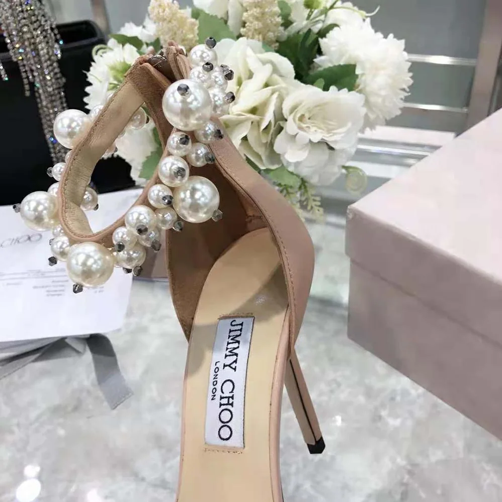 Jimmy Choo Maisel 100 Ballet Pink Nappa Leather Sandals for Women Jimmy Choo Maisel 100 Ballet Pink Nappa Leather Sandals for Women