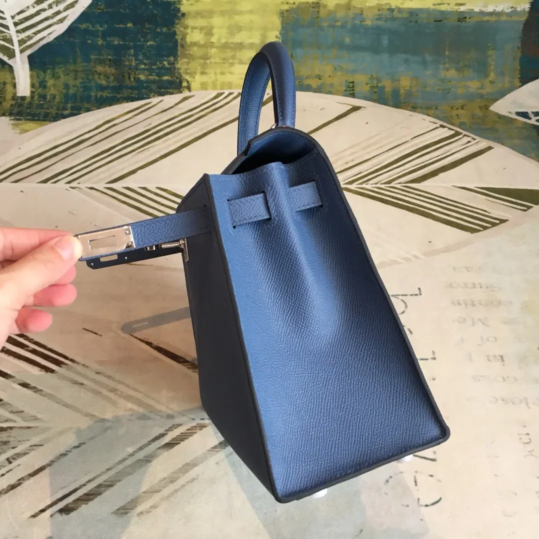 Hermes Kelly Navy Silver Toned Hardware / Hermes Kelly Navy Silver Toned Hardware /
