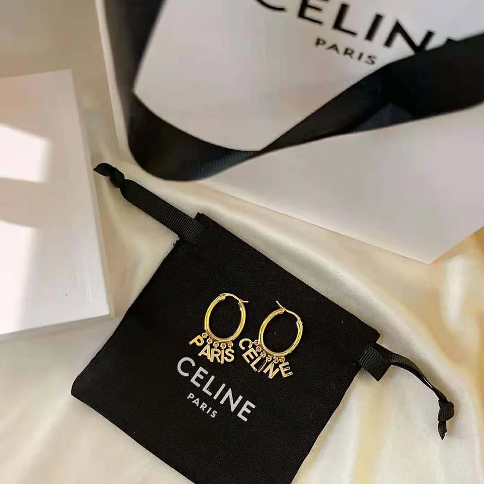 Celine Paris Hoops in Brass with Gold Finish for Women