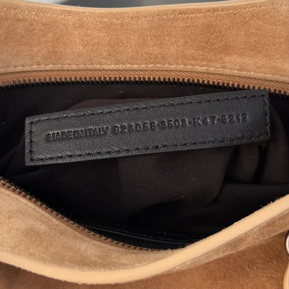 Balenciaga Le City Bag Small in Camel Suede Calfskin for Women