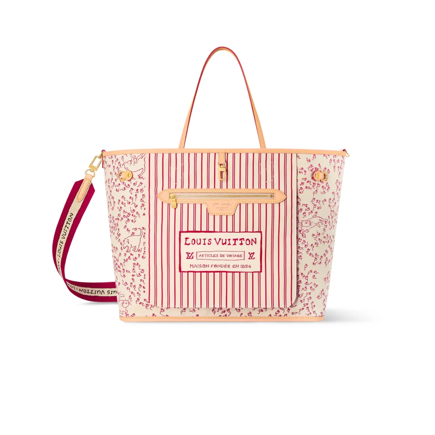 Louis Vuitton Neverfull Inside Out GM Tote Bag in Beige Monogram Gold Hardware