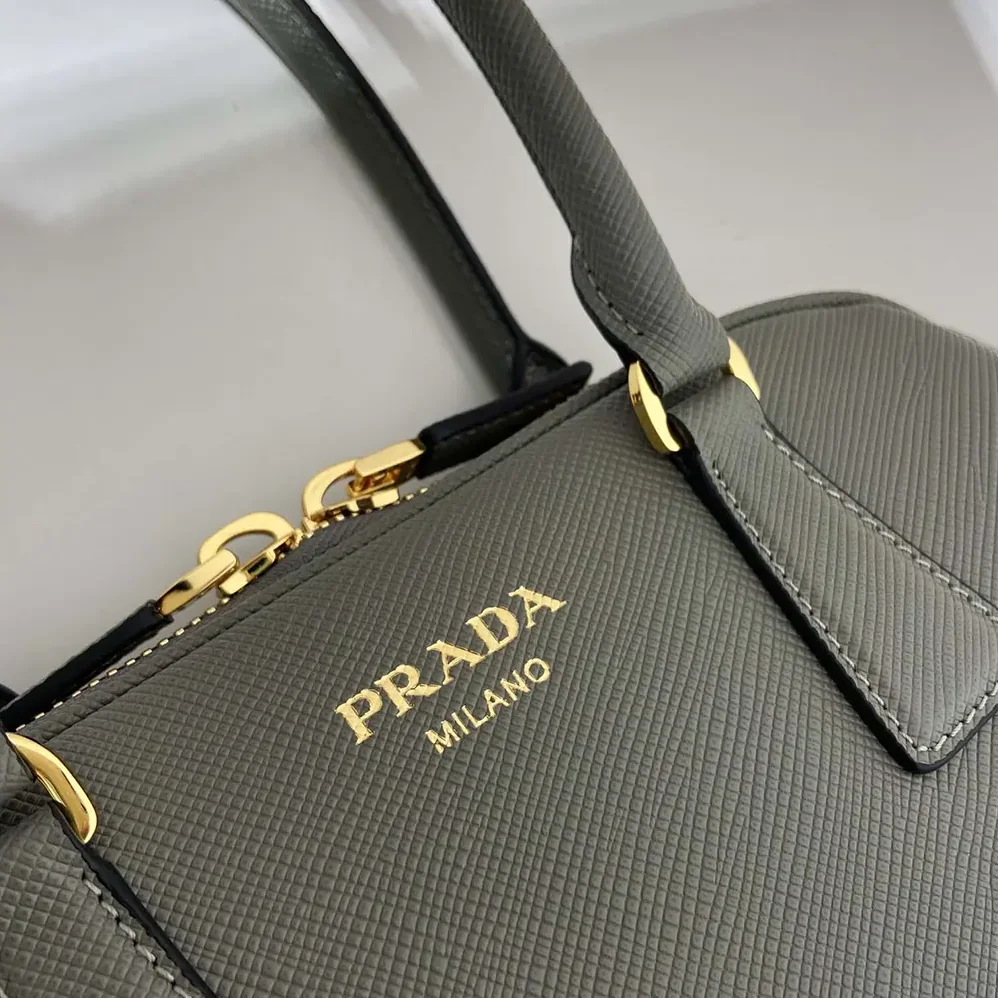 Prada Medium Saffiano Leather Bag for Women in Gray Prada Medium Saffiano Leather Bag for Women in Gray