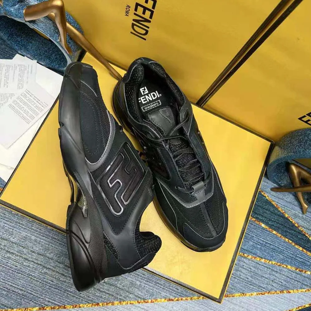 Fendi Faster Trainers Black Nubuck Leather Low for Men in Tops Fendi Faster Trainers Black Nubuck Leather Low for Men in Tops
