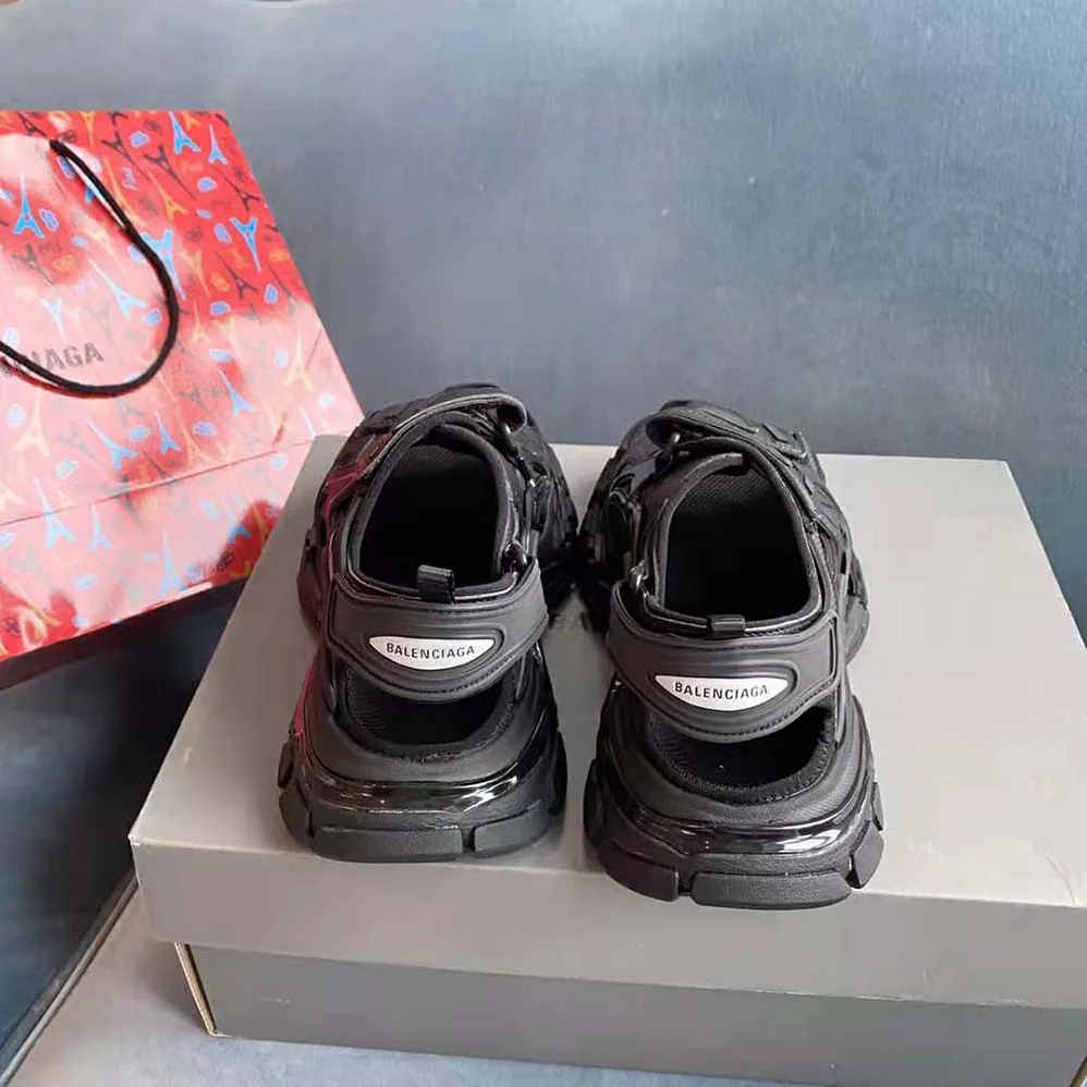 Balenciaga Track Sandal in Black Neoprene and Rubber for Women