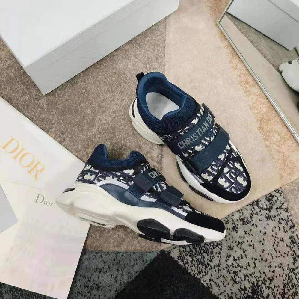 Dior D-Wander Sneaker Deep Blue Dior Oblique Technical Fabric for Women