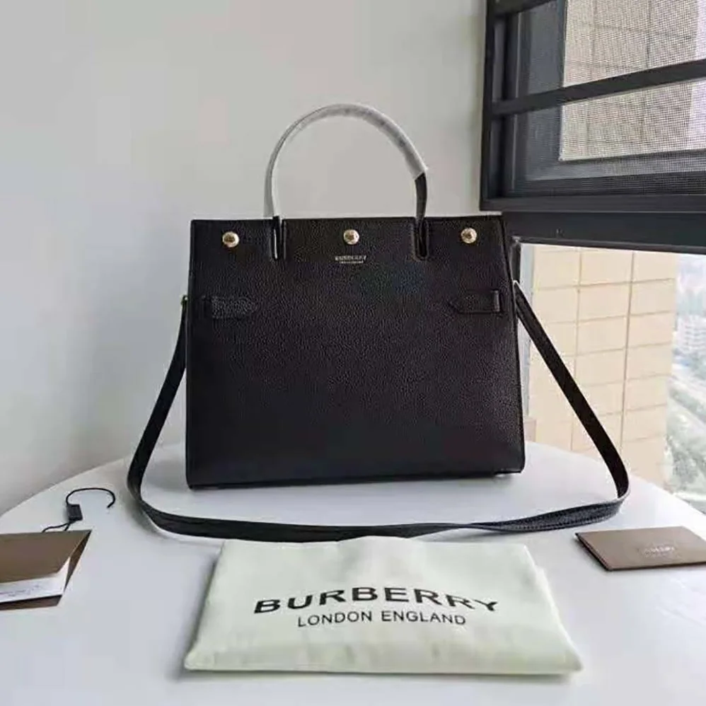 Burberry Small Leather Title Bag for Women in Black Burberry Small Leather Title Bag for Women in Black
