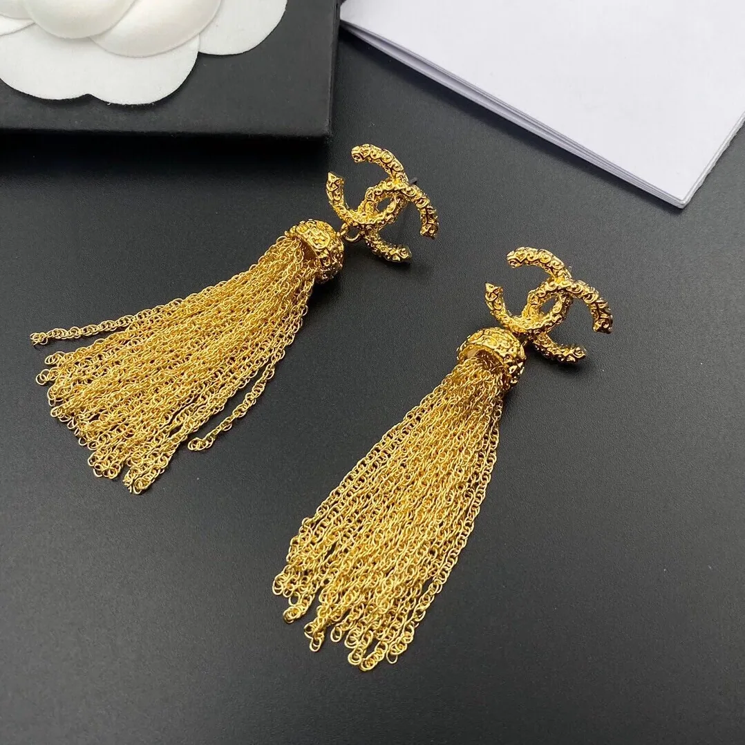 Chanel Tassel Earrings Gold