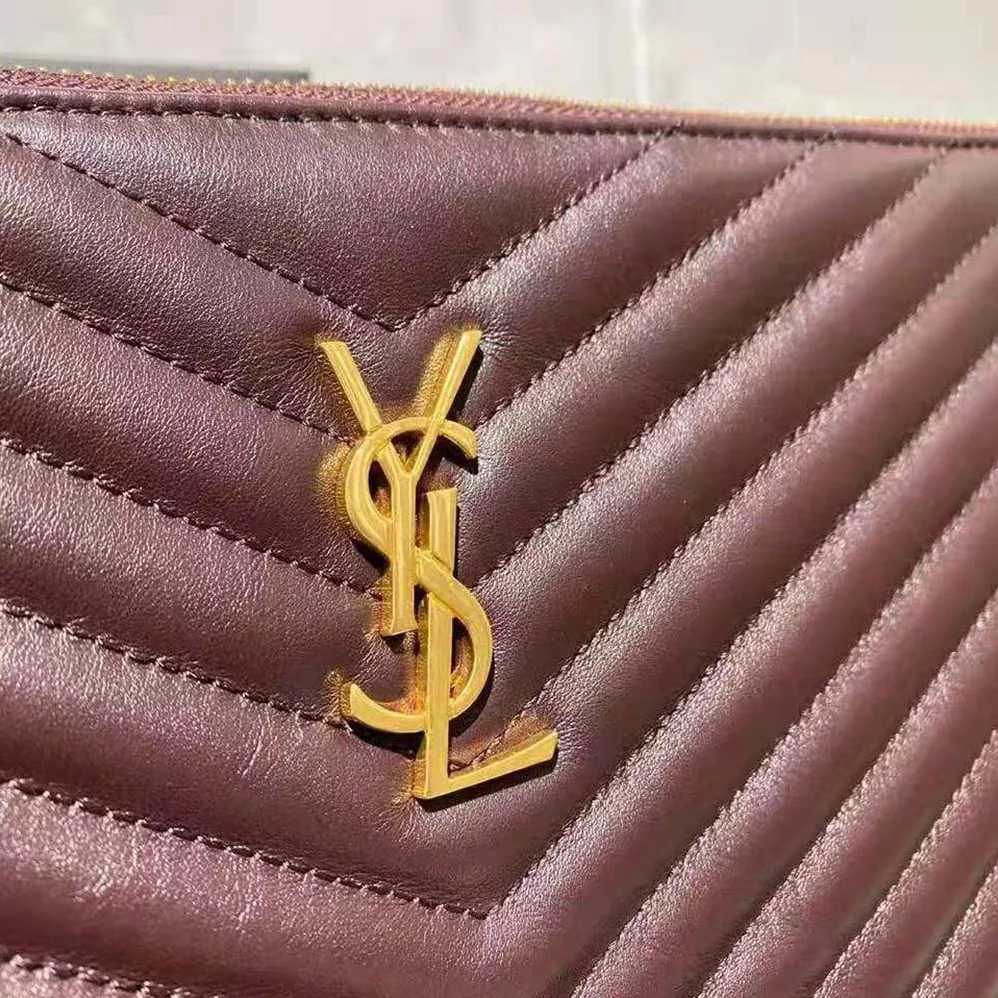Saint Laurent YSL Monogram Tablet Pouch in Matelasse Leather for Women Saint Laurent YSL Monogram Tablet Pouch in Matelasse Leather for Women