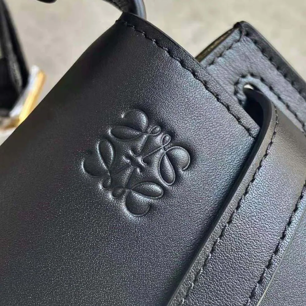 Loewe Mini Gate Dual Bag in Soft Calfskin and Jacquard for Women in Black Loewe Mini Gate Dual Bag in Soft Calfskin and Jacquard for Women in Black