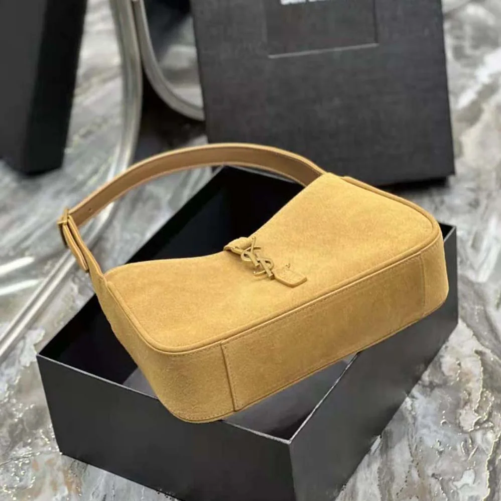 Saint Laurent YSL Le 5 A 7 Hobo Bag in Suede for Women in Brown Saint Laurent YSL Le 5 A 7 Hobo Bag in Suede for Women in Brown