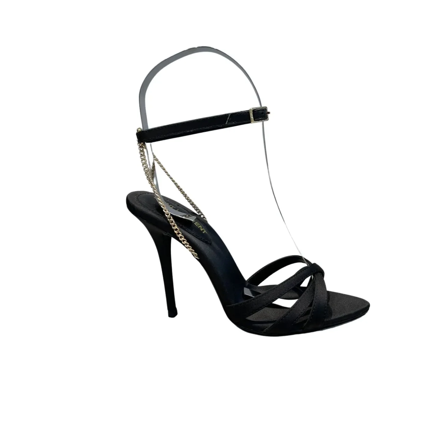 Saint Laurent Melody Sandals In Crepe Satin Black