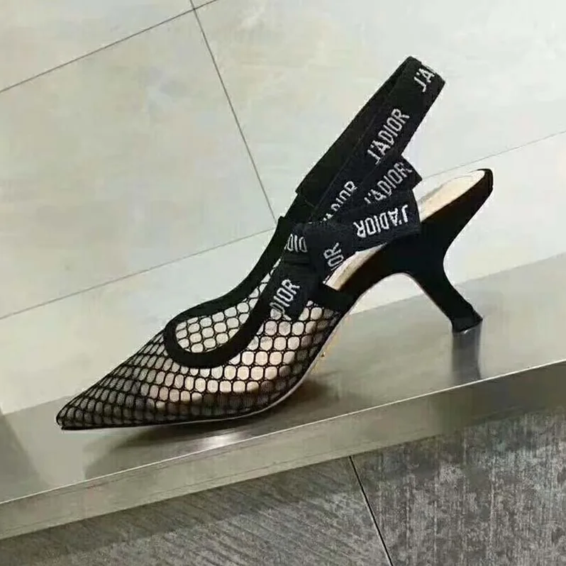 Dior J'Adior High-Heeled Shoe in Black Mesh Shoes Black 65mm Heel for Women Dior J'Adior High-Heeled Shoe in Black Mesh Shoes Black 65mm Heel for Women