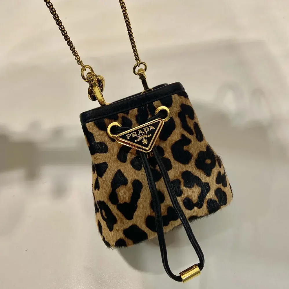 Prada Printed Leather Mini Pouch for Women