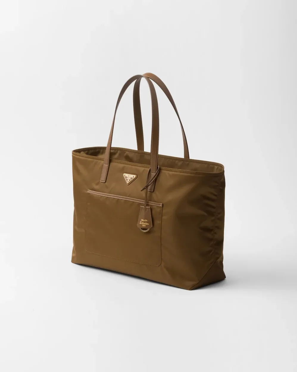 Prada Re- 1978 Large Re-Nylon And Saffiano Tote Bag Beige 16.9 Inches/ 1BG527_R064_F0594_V_OOO Prada Re- 1978 Large Re-Nylon And Saffiano Tote Bag Beige 16.9 Inches/ 1BG527_R064_F0594_V_OOO