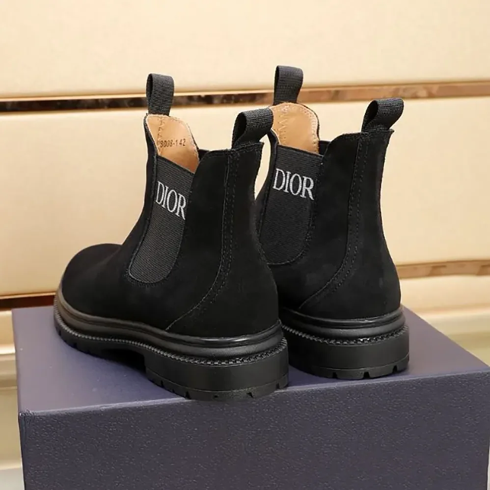 Dior D-Town Ankle Boot Black Suede Calfskin for Men