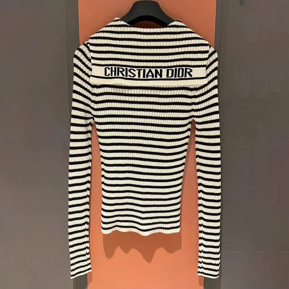 Dior Dioriviera Sweater Ecru Cotton Ribbed Knit for Women