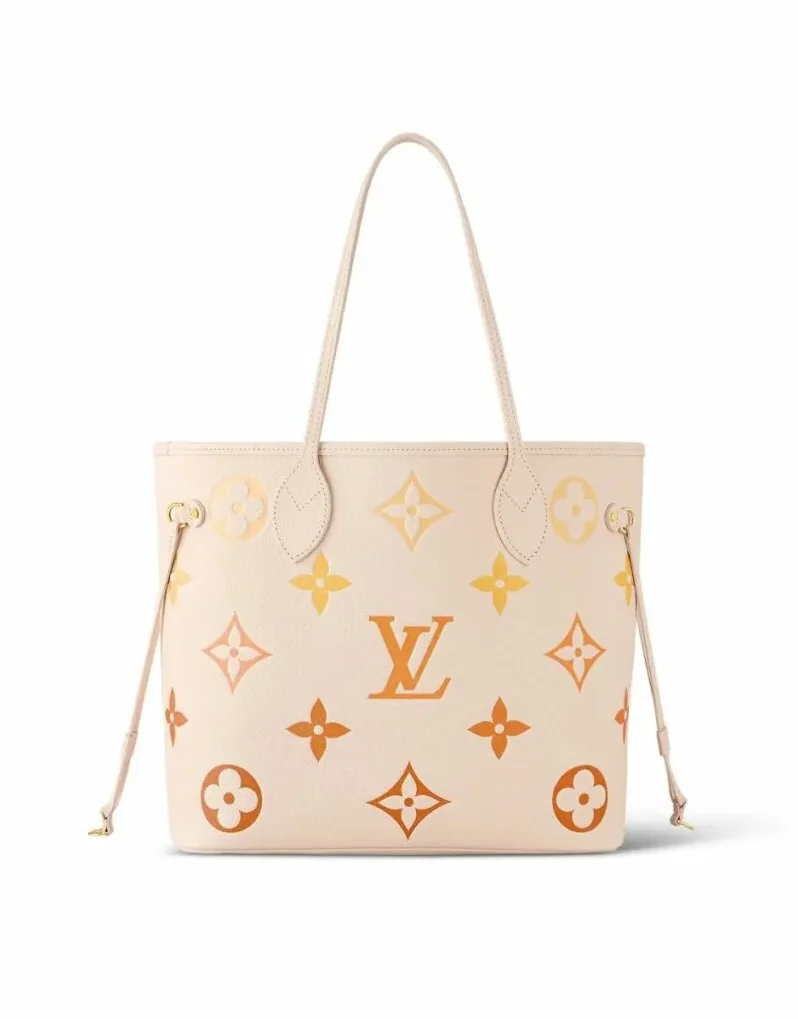 Louis Vuitton Neverfull MM Beige Bag - 12.2 Inches/ Louis Vuitton Neverfull MM Beige Bag - 12.2 Inches/