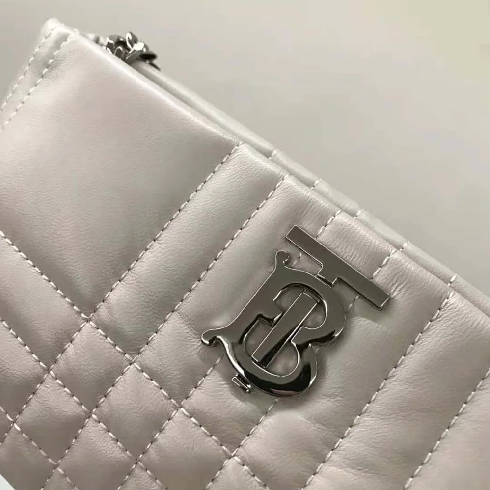 Burberry Small Quilted Lambskin Soft Lola Bag for Women in White