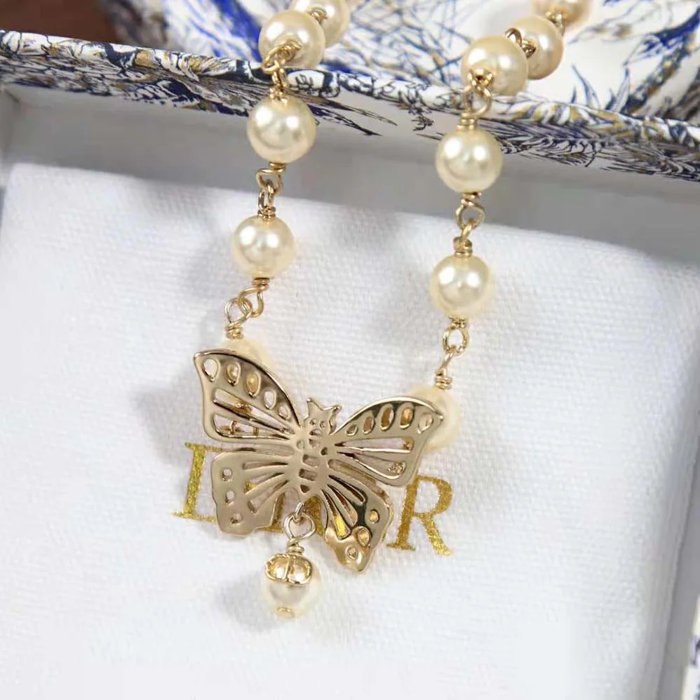 Dior Métamorphose Choker Gold-Finish Metal and White Resin Pearls for Women