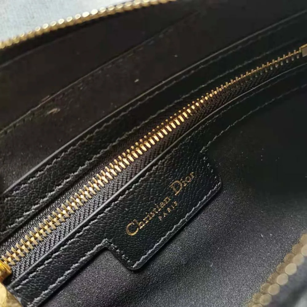 Dior Saddle Double Pouch Goatskin for Women in Black
