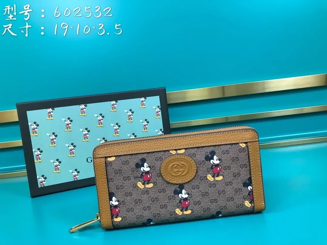 Gucci x Disney Mickey Light Brown Light Brown Zip Around Wallet