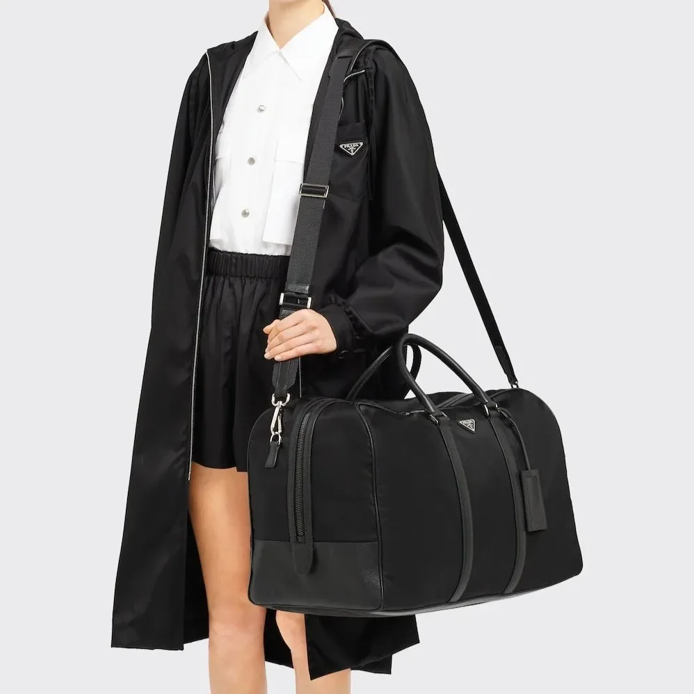 Prada Re-Nylon And Leather Duffle Bag / 2VC013_2DMH_F0002_V_SOO Prada Re-Nylon And Leather Duffle Bag / 2VC013_2DMH_F0002_V_SOO