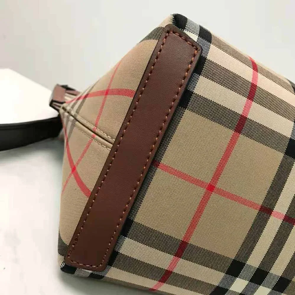 Burberry Vintage Check and Leather Society Top Handle Bag for Women Burberry Vintage Check and Leather Society Top Handle Bag for Women