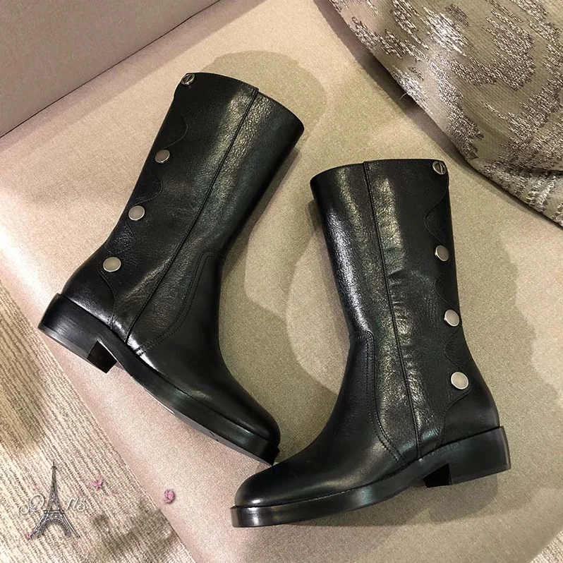 Dior Shoes Diorodeo Calfskin Leather Ankle Boot 35mm Heel Hight for Women in Black