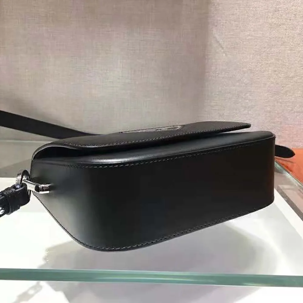 Prada Saffiano Leather Prada Ldentity Shoulder Bag for Women in Black
