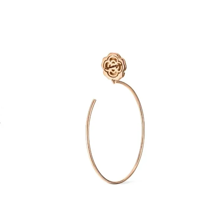 Chanel Extrait De Camélia Hoop Earrings Rose Gold Chanel Extrait De Camélia Hoop Earrings Rose Gold