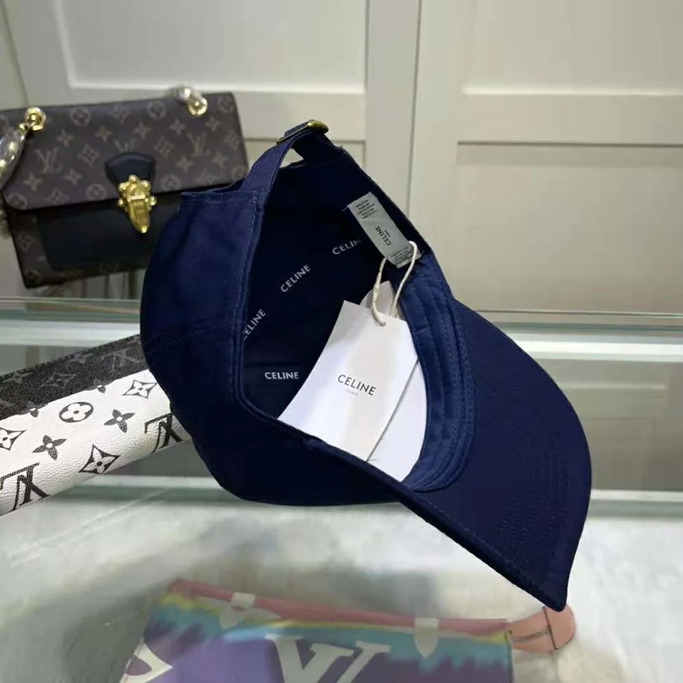 Celine Initial Baseball Cap in Cotton for Women in Navy
