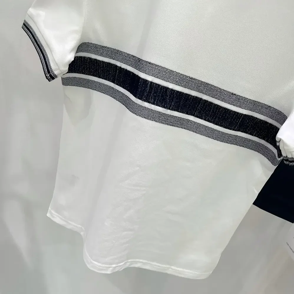 Dior Polo Shirt White and Navy Blue Cotton Jersey for Women