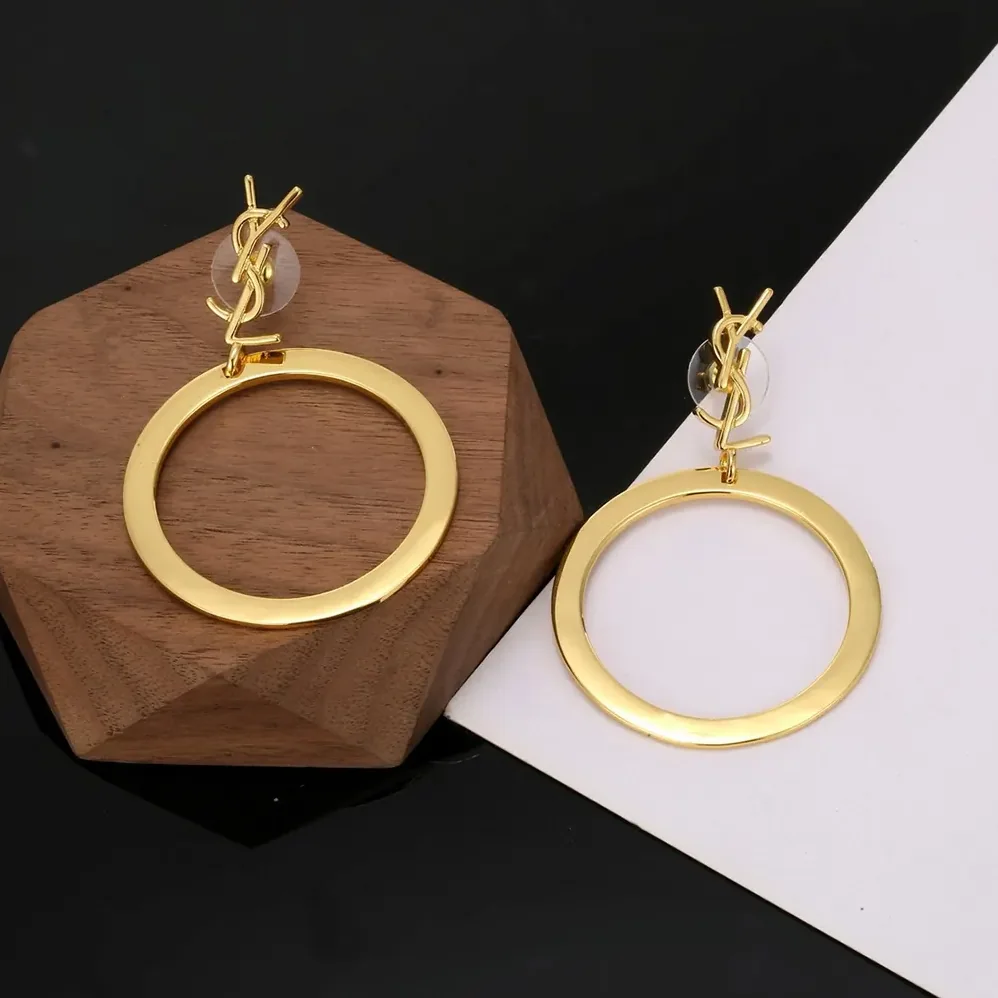 Saint Laurent YSL Cassandre Pendant Hoop Earrings in Metal for Women Saint Laurent YSL Cassandre Pendant Hoop Earrings in Metal for Women