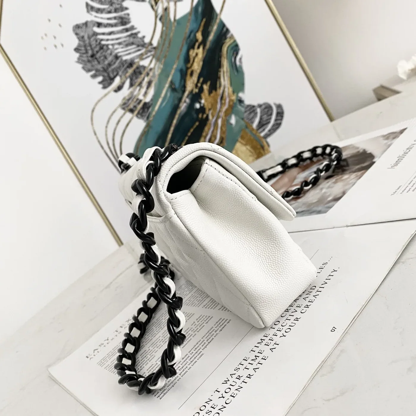 Chanel Flap Bag Mini Crossbody in White Gold Hardware Chanel Flap Bag Mini Crossbody in White Gold Hardware
