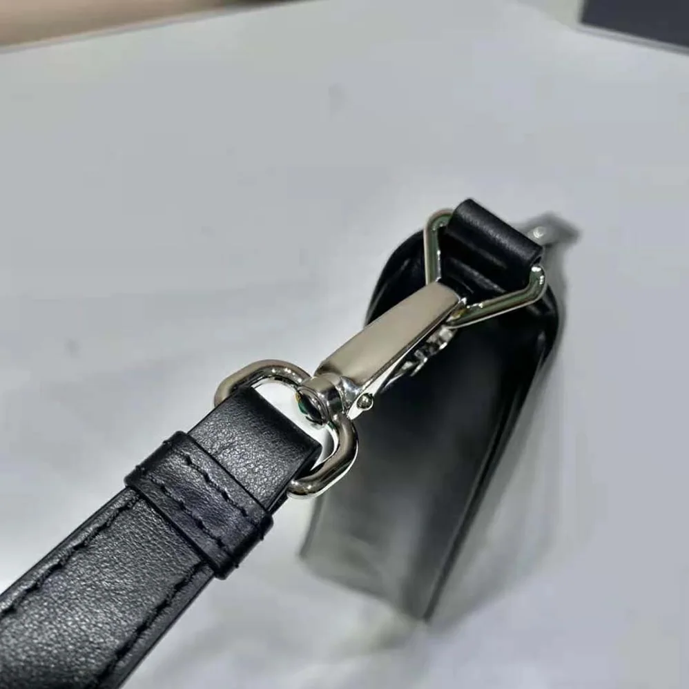 Prada Leather Triangle Leather Pouch for Women in Black