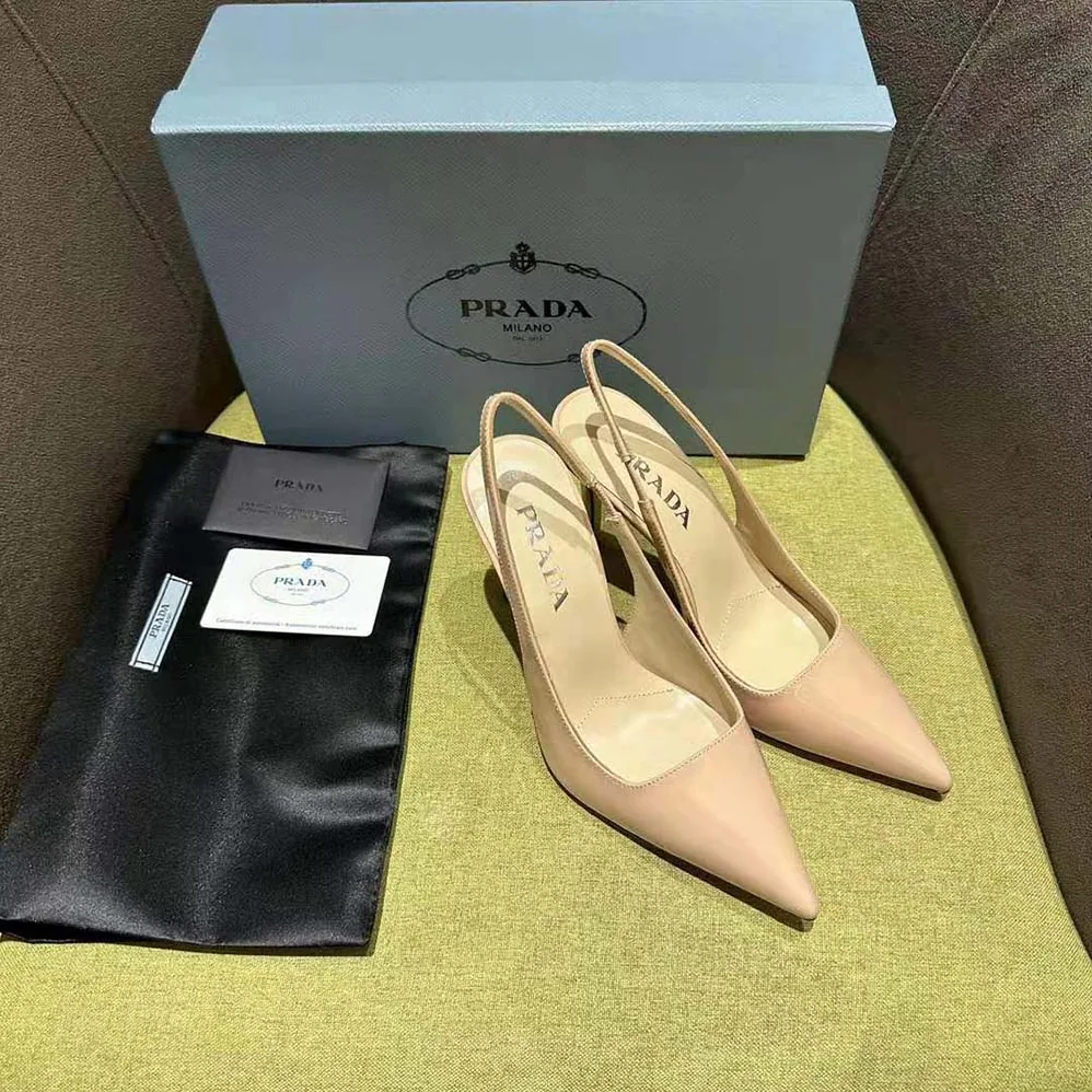 Prada Patent Leather Slingbacks for Women in Pink