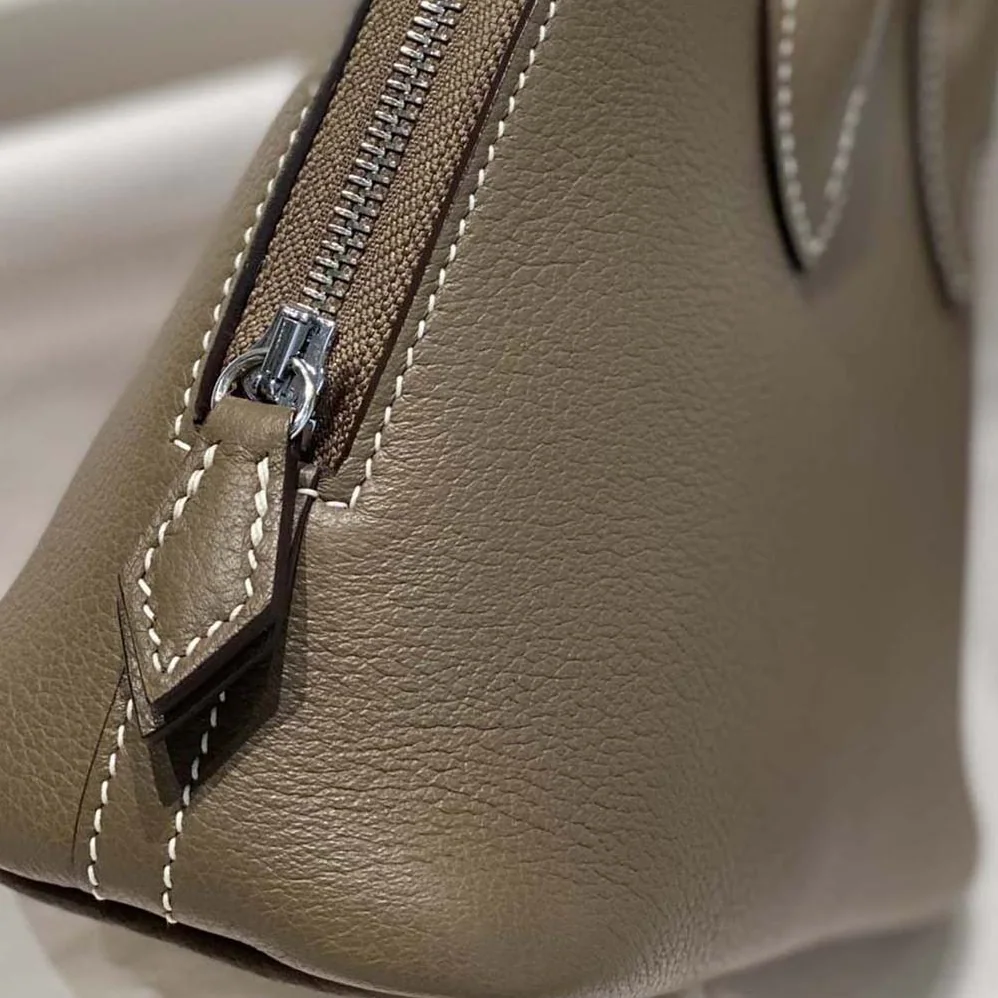 Hermes Bolide 1923 Bag in Epsom Calfskin for Unisex in Brown/Silver Hermes Bolide 1923 Bag in Epsom Calfskin for Unisex in Brown/Silver