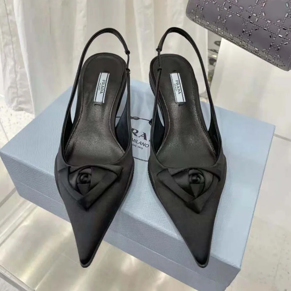 Prada Nylon Gabardine Slingback Pumps for Women in Black