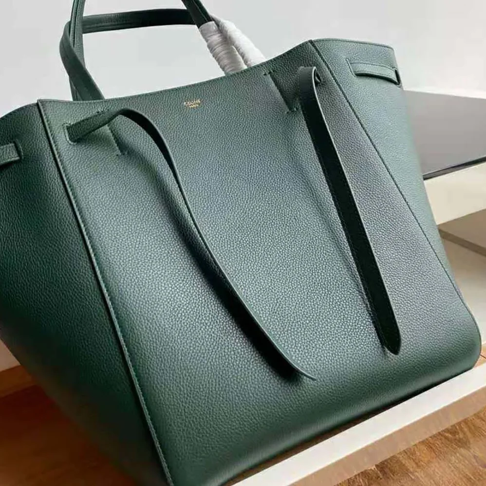 Celine Small Cabas Phantom in Soft Grained Calfskin for Women in Green