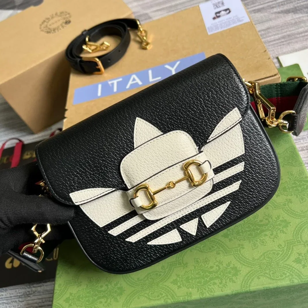 Gucci x Adidas Horsebit 1955 Mini Bag Black , / GG Gucci x Adidas Horsebit 1955 Mini Bag Black , / GG