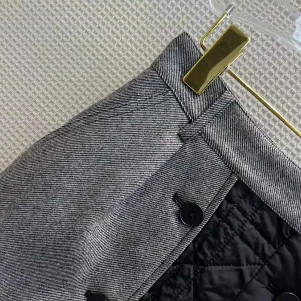 Dior Miniskirt with Macrocannage Lining Gray Cotton Drill for Women Dior Miniskirt with Macrocannage Lining Gray Cotton Drill for Women
